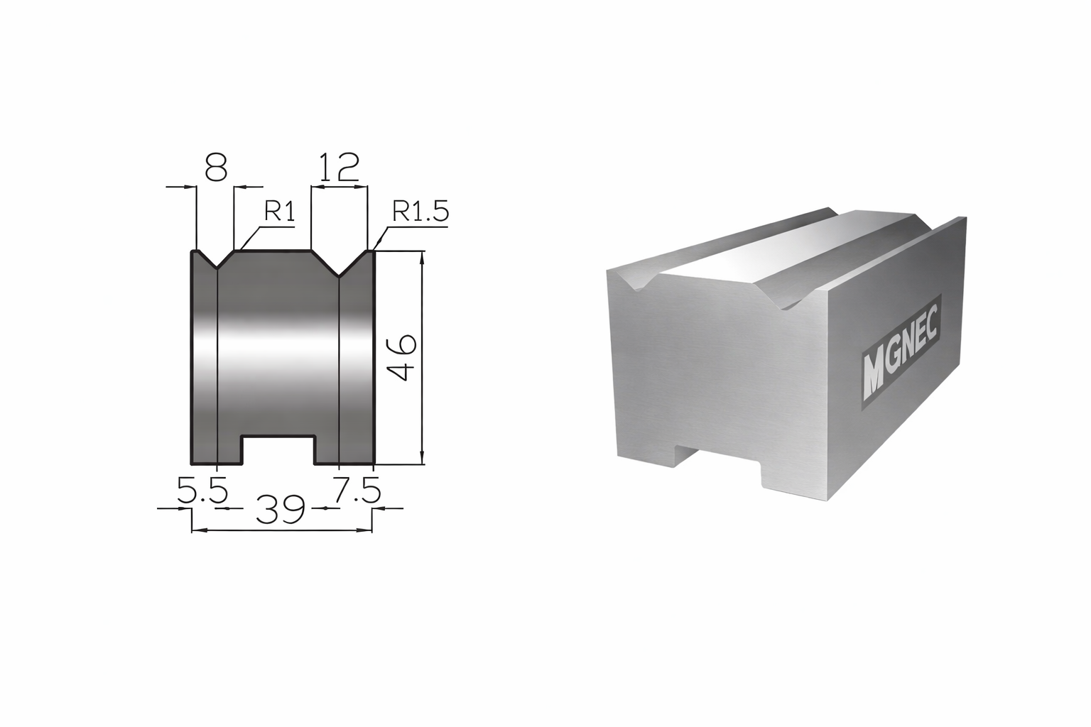 RAIL TYPE 2 V DIE